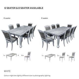 Free Delivery Comfort Space Tanaro 8 Seaters Marble Dining Set 1