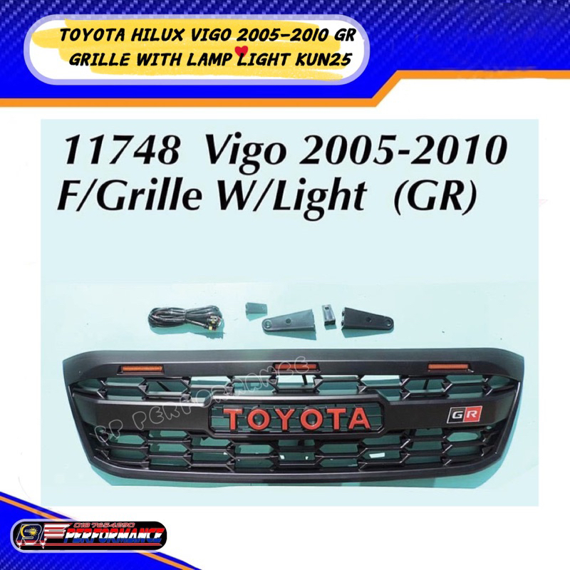 Toyota Hilux Vigo Gr Grille With Lamp Light Kun Bf