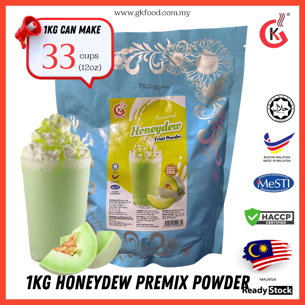 G K 1KG Honeydew Tembikai Susu Powder Halal Serbuk Ice Blended