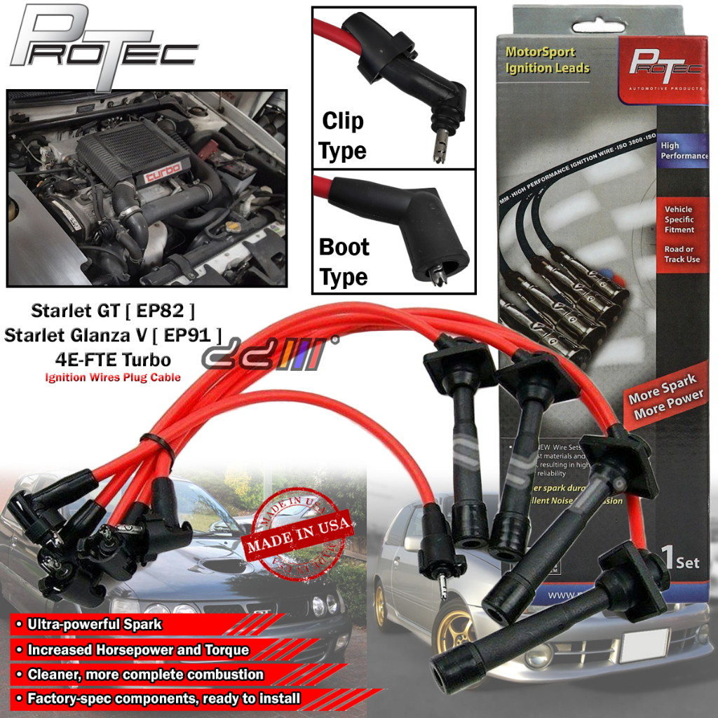 Protec Plug Cable Toyota Starlet Ep Ep Turbo E E Fte Mm