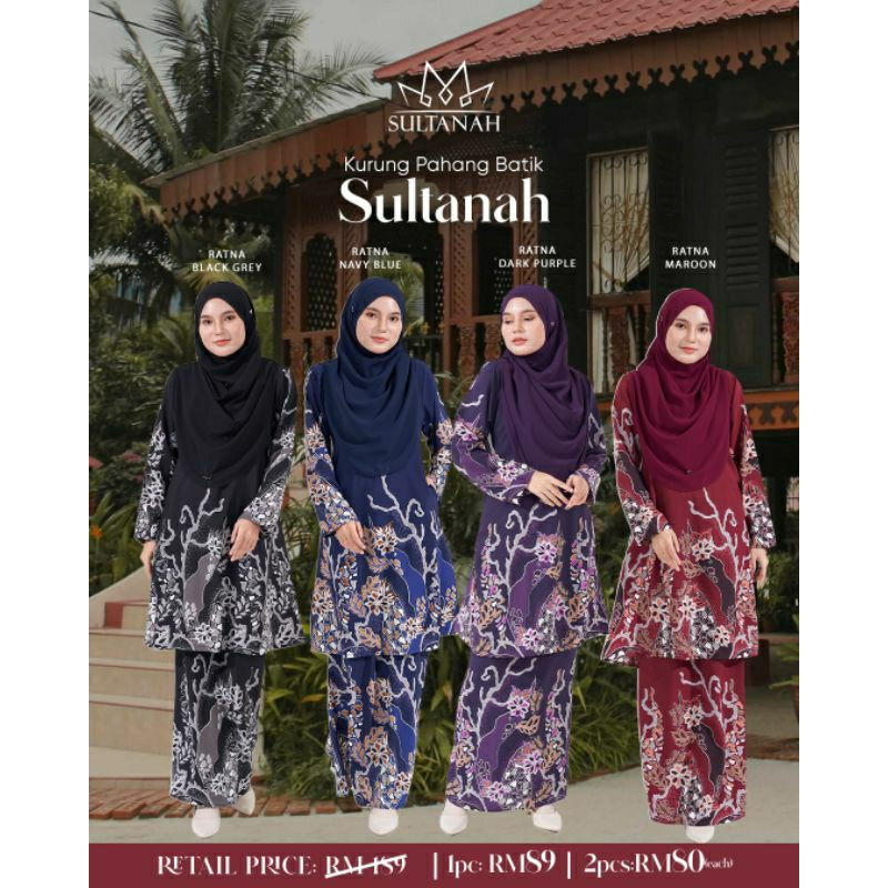 Baju Kurung Pahang Batik Sultanah Shopee Malaysia