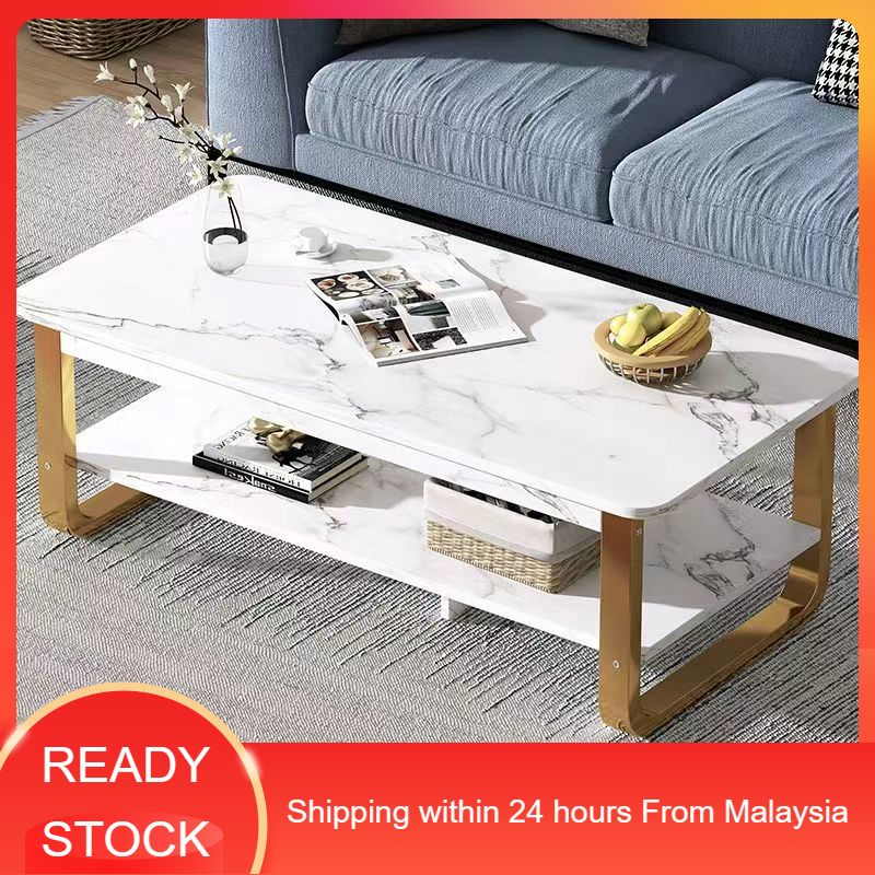 Marble Pattern Coffee Table Living Room Table Kopi Meja Modern