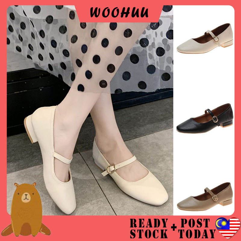 Ready Stock Woohuu Heels Women Sandal Kasut Wanita Flat Heel Shoes