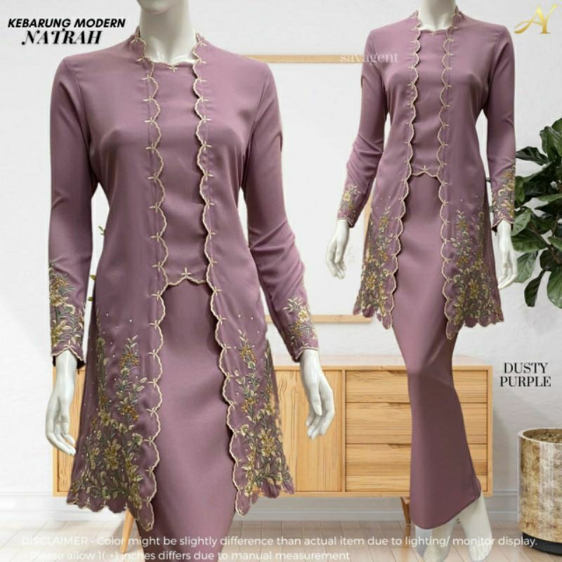 Baju Kebarung Modern Sulam Natrah Nadirah Baju Raya 2024 Nikah Bride