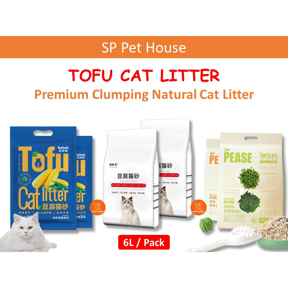 Premium Super Clumping Natural Cat Litter Tofu Cat Litter Sand 6L Pasir