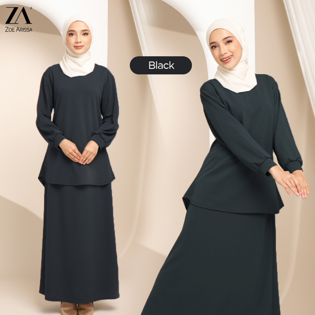 Zoe Arissa Set Muslimah Set Baju Skirt Suit Muslimah Baju Set Skirt