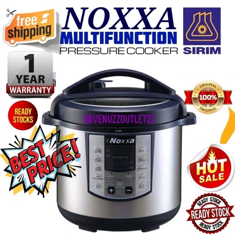 READY STOCK Noxxa Electric Multifunction Pressure COOKER 8L