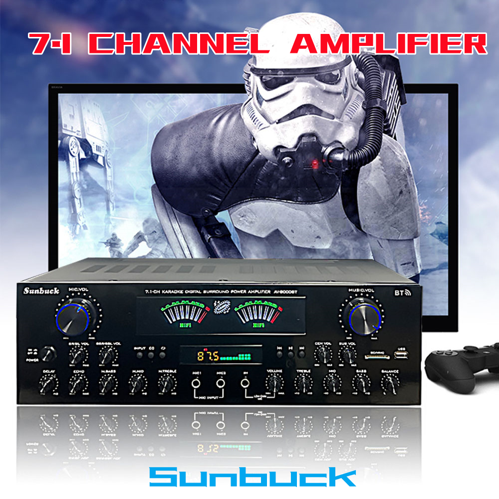 Sunbuck 7 1 Channel Power Amplifier Home Theater Karaoke Amplifier