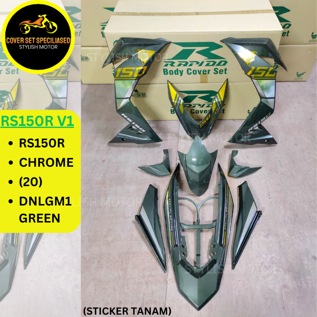 STICKER TANAM AIRBRUSH RAPIDO COVER SET RS150R V1 V2 V3 CHROME 20