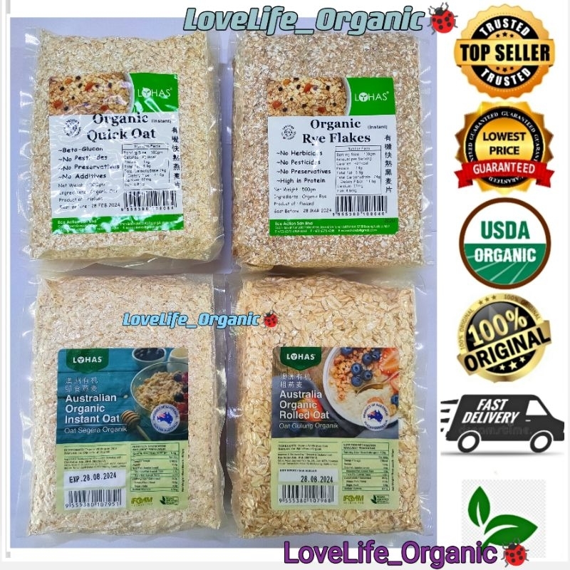 Lohas Organic Instant Quick Oat Rye Oat Rolled Oat G