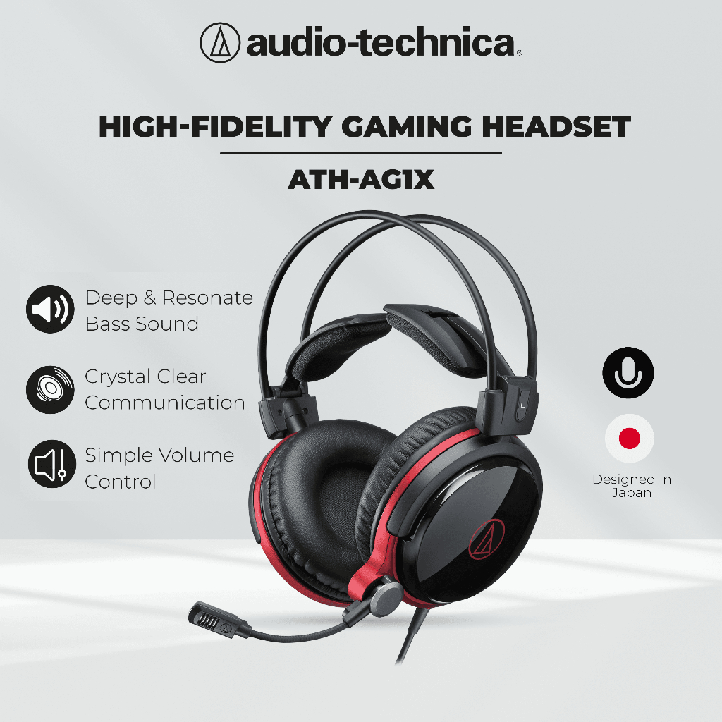 Audio Technica ATH AG1x High Fidelity Gaming Headset Headphone Gaming