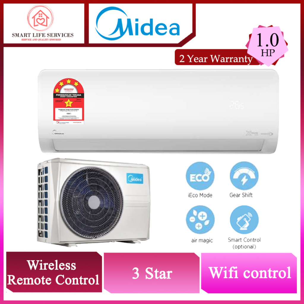 Midea R32 Inverter Aircond Xtreme Series 1hp 2 5hp MSXS CRDN8 Air