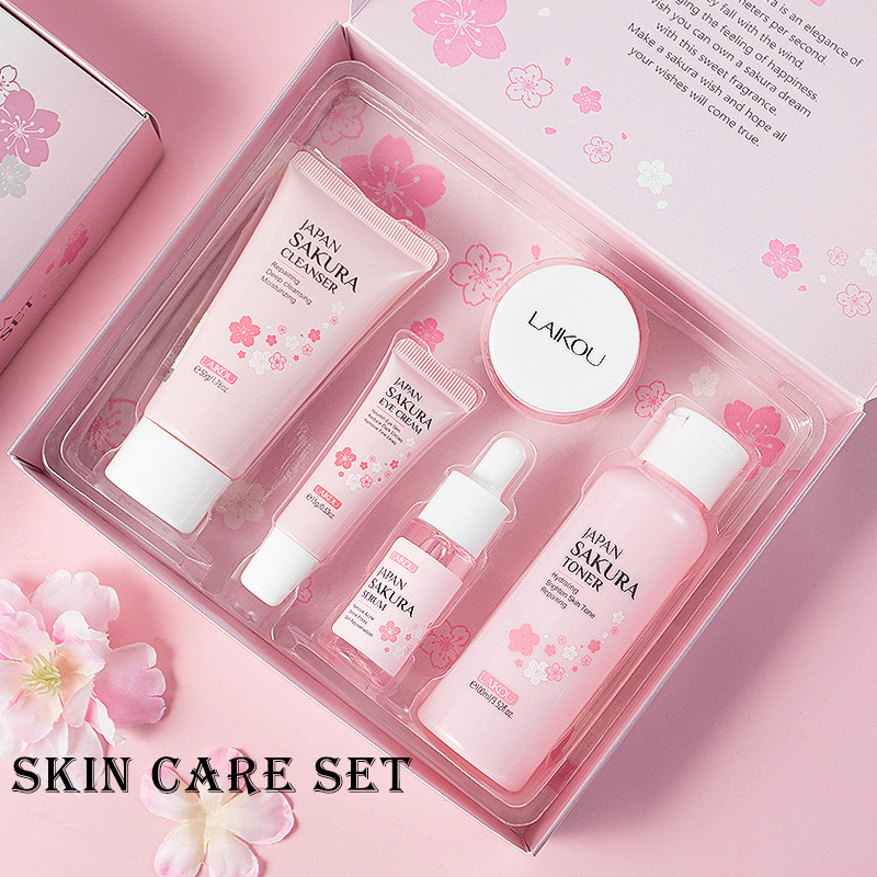 Gift Box Cherry Blossom Sakura Skin Care Set Eye Cream Serum Facial