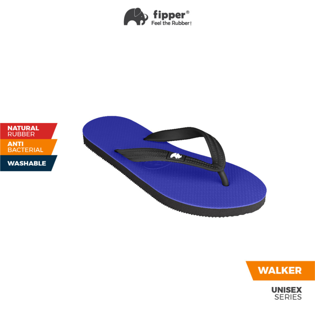 Fipper Slipper Walker Rubber For Men In Blue Speech Black Shopee