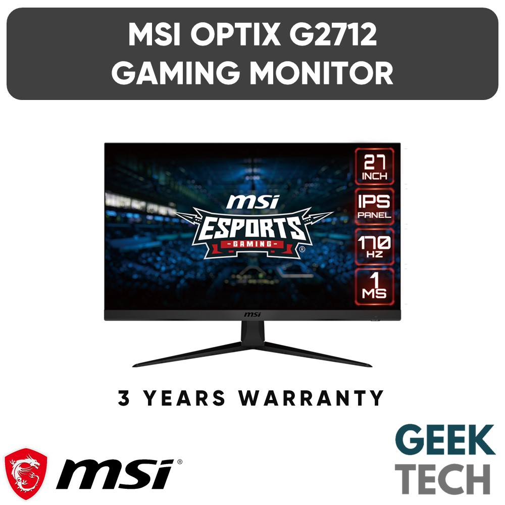 Msi Optix G Full Hd Ips Ms Hz Esports Gaming Monitor