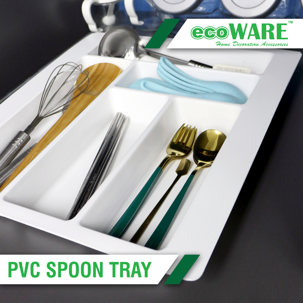 EcoWARE Spoon Tray PVC Cutlery Tray Fork Spoon Chopsticks Tray Kitchen