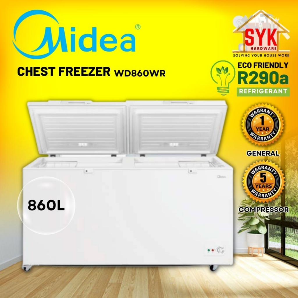 SYK Midea Chest Freezer 2 Door WD860WR 860L Deep Freezer Frezer Peti