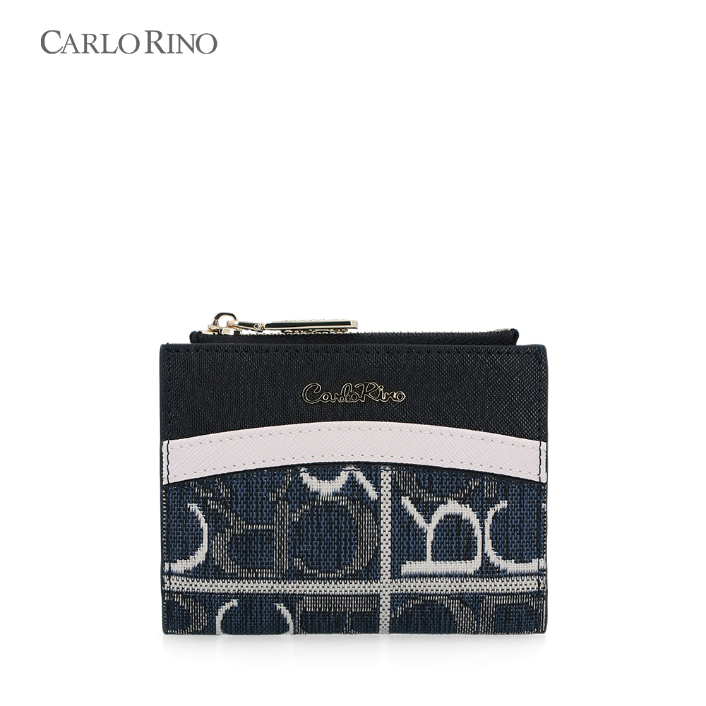 Carlo Rino Dark Blue Carlo Geo Jacquard Fold Wallet Shopee Malaysia