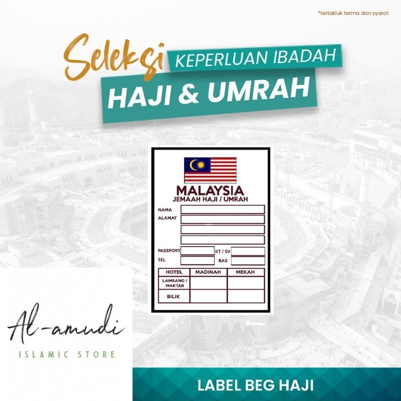 Seleksi Keperluan Ibadah Haji Umrah Label Beg Haji Malaysia