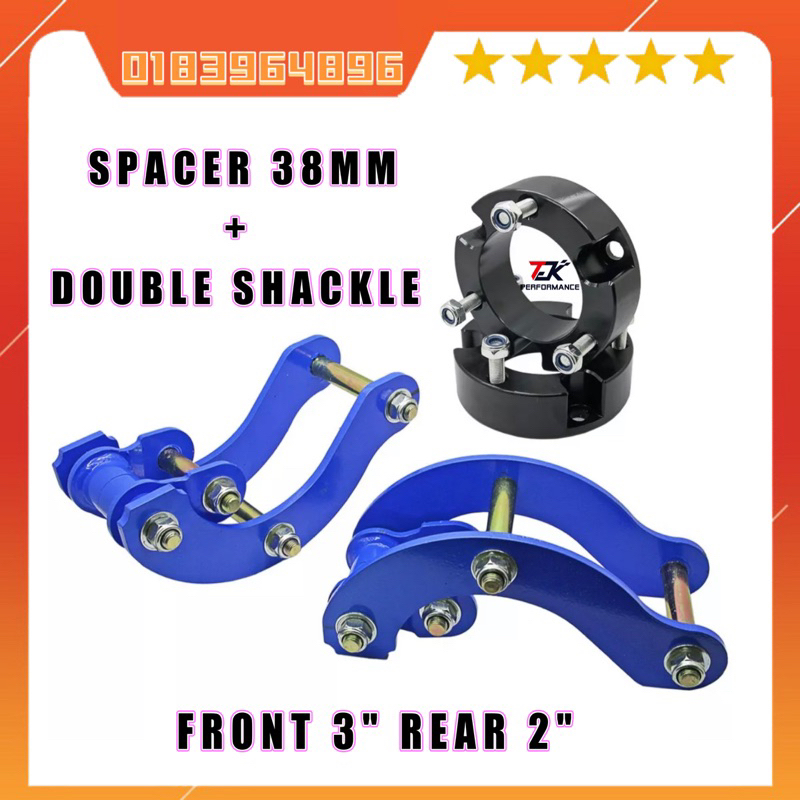 Front Spacer Rear Comfortable Shackle Suspension Lift Kit For