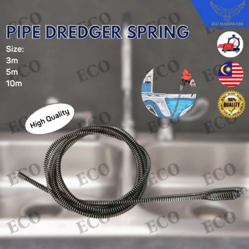 3m 5m 10m Pipe Dredger Spring With Connector Cleaning Rod Sink Drain