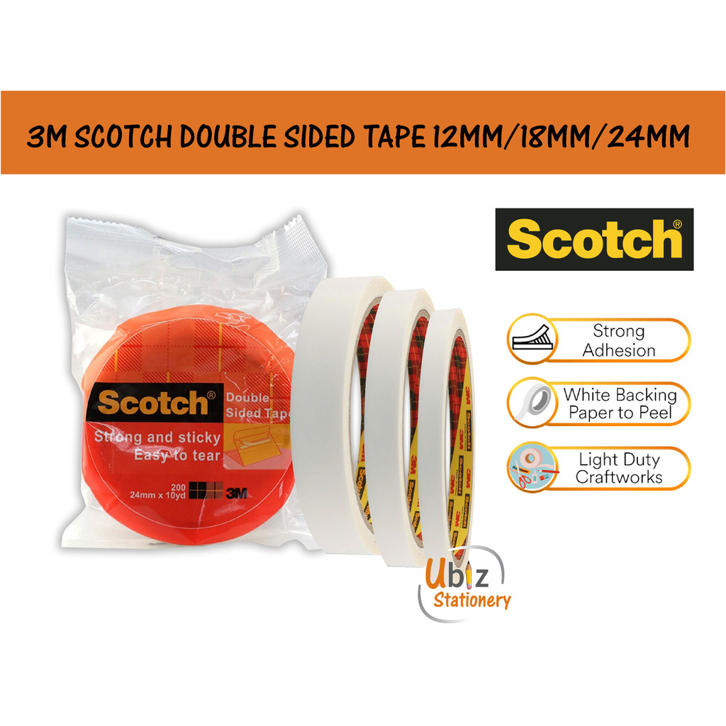 M Scotch Permanent Double Sided Light Duty Strong Adhesion Tape