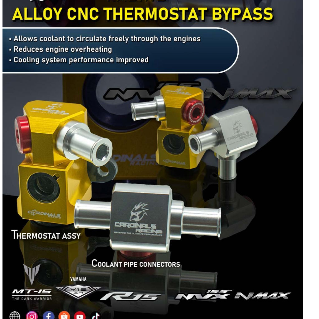 Y16ZR Y16 R15 V3 NVX 155 NMAX CARDINALS RACING ALLOY CNC THERMOSTAT