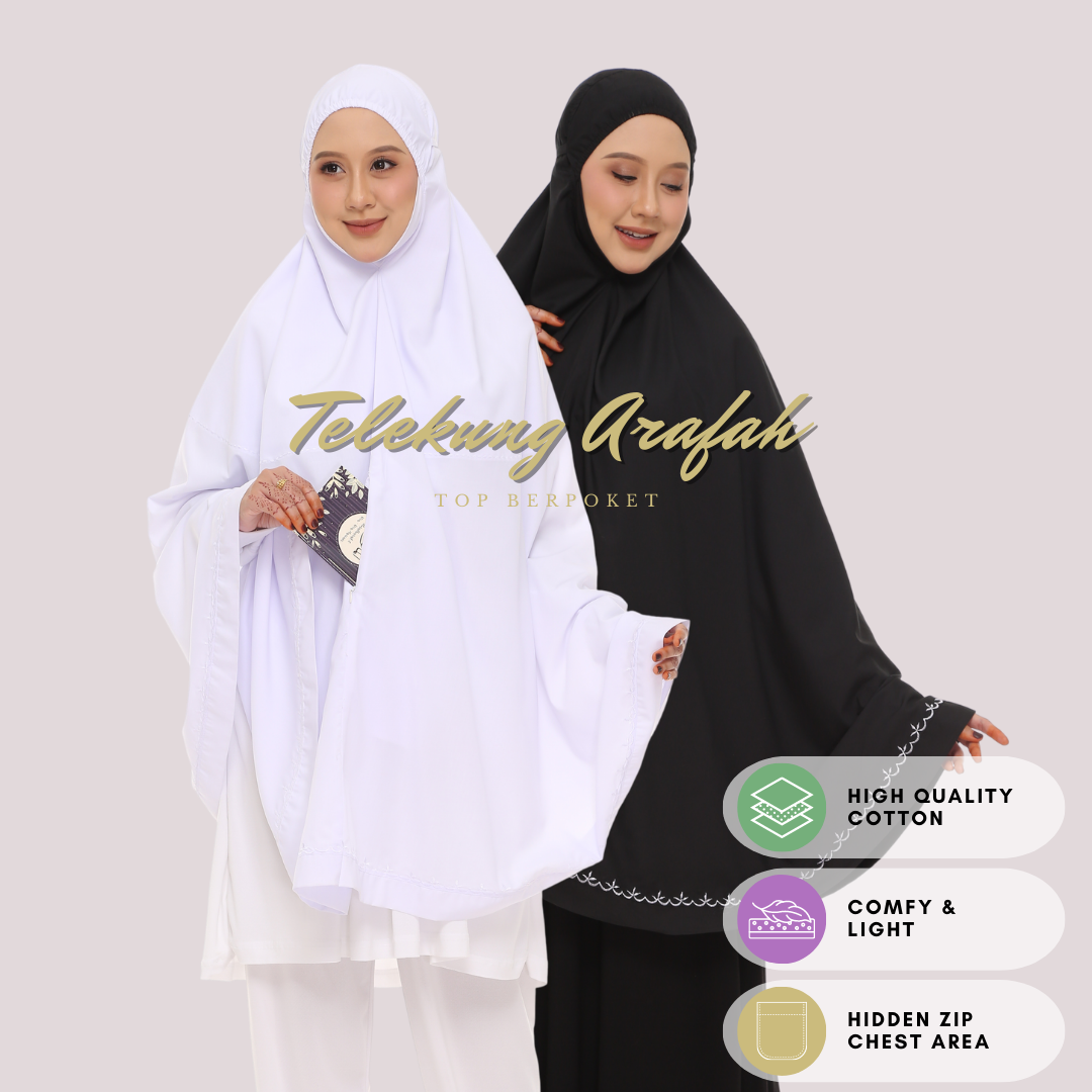 MINI TELEKUNG UMRAH COTTON POKET BERZIP LABUH TELEKUNG ARAFAH BERZIP