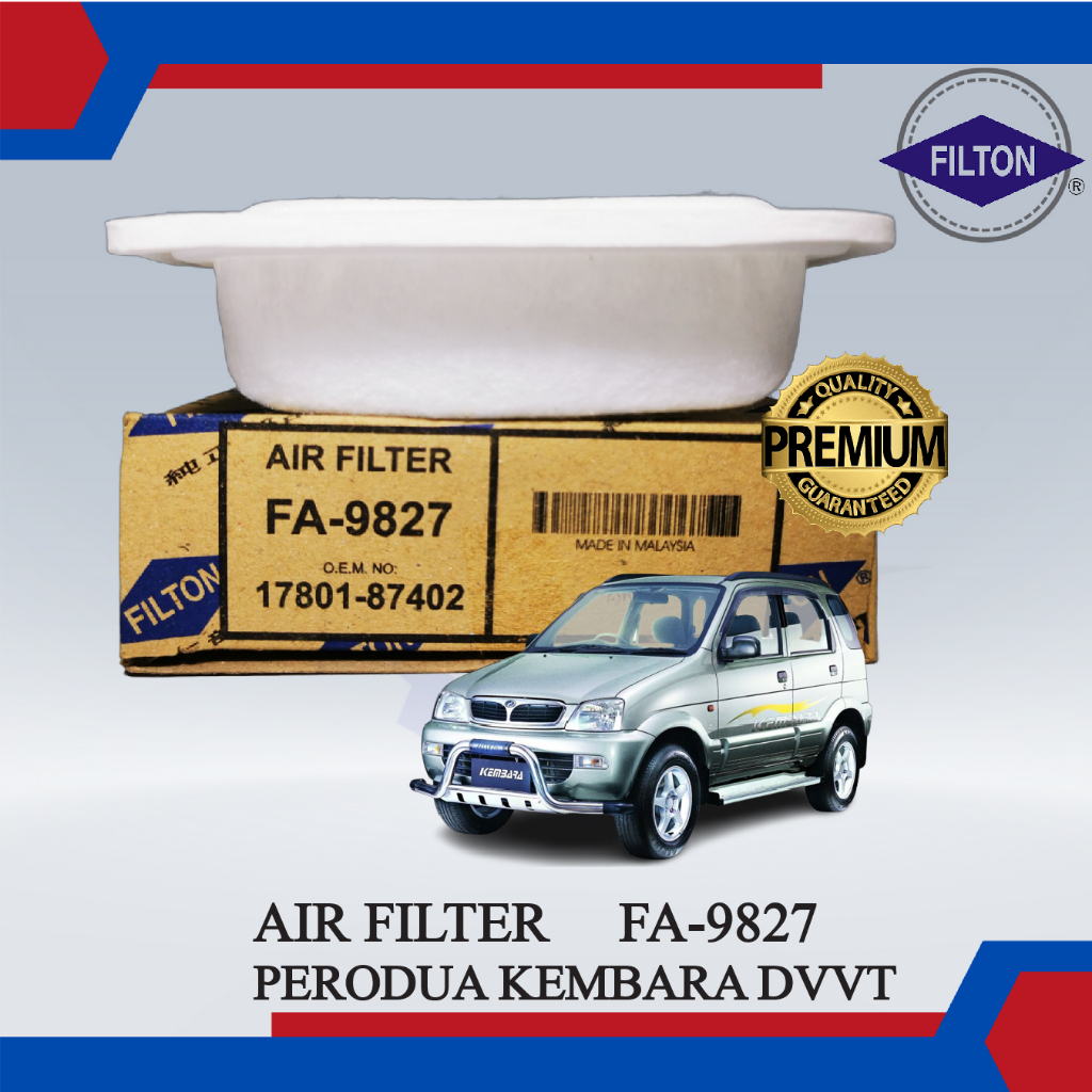 AIR FILTER PERODUA KEMBARA DVVT FILTON FA 9827 17801 87402