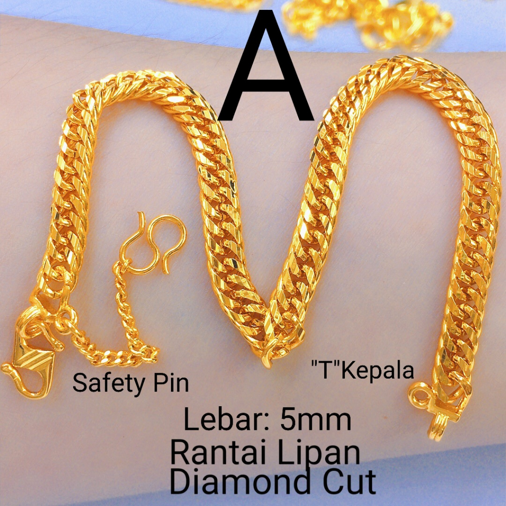 Ada Cop Bce Emas Bangkok Adult Bracelet Gelang Tangan Rantai