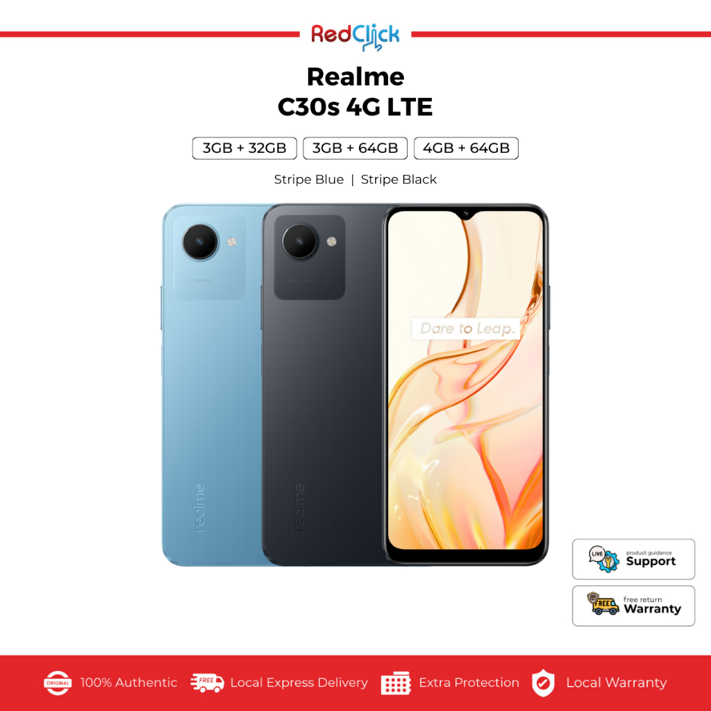 Realme C30S 4G LTE RMX3690 3GB 32GB 3GB 64GB 4GB 64GB Original