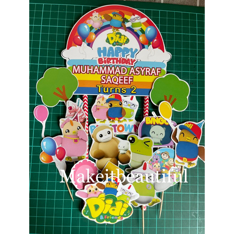 Cake Topper Birthday Didi Friends Shopee Malaysia