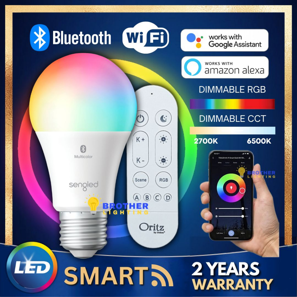 Smart Wifi Bluetooth Light Bulb E Led Rgb Lamp Tuya Ai Home Rgb Cct