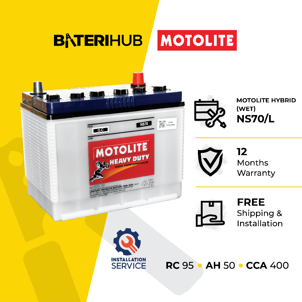 Installation Provided Ns Ns L Motolite Hybrid Wet Car Battery