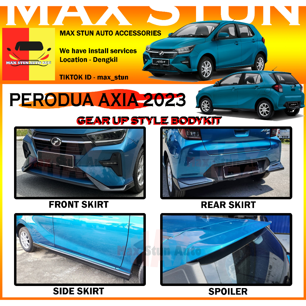 PERODUA AXIA 2023 GEAR UP FULLSET BODYKIT GU SKIRT LIP NEW AXIA BODY