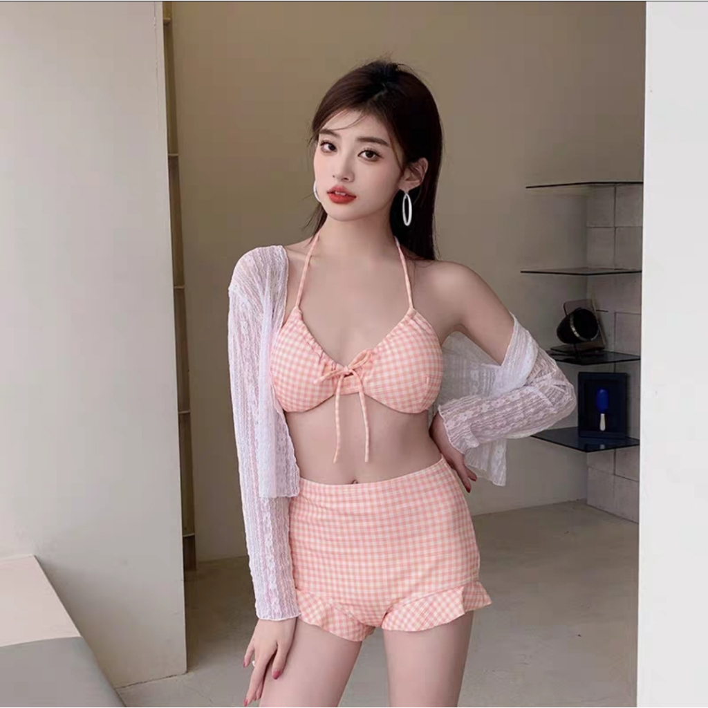 Malaysia Ready Stock Swimsuit Bikini Pink Bikini Swimwear Swimsuits