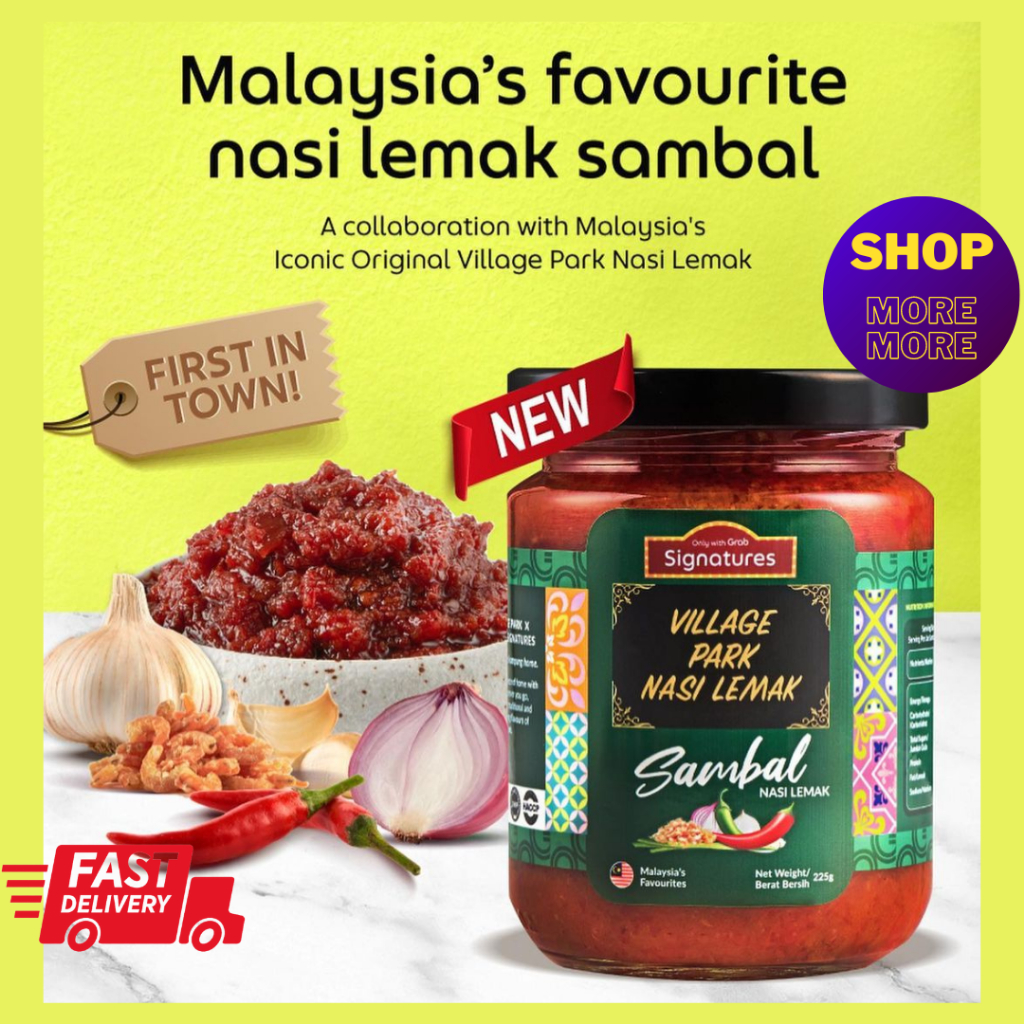 Sambal Viral Village Park Ready To Eat Nasi Lemak Sambal Jar 225Gram