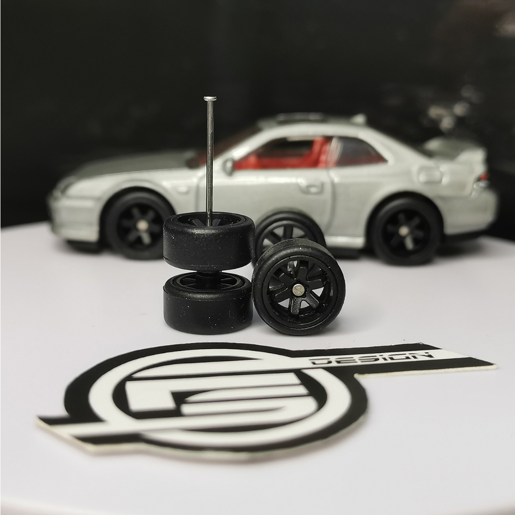R037 Hot Wheels 1 64 Rubber Wheels TE37 6 Spokes Tayar Getah 10mm JDM