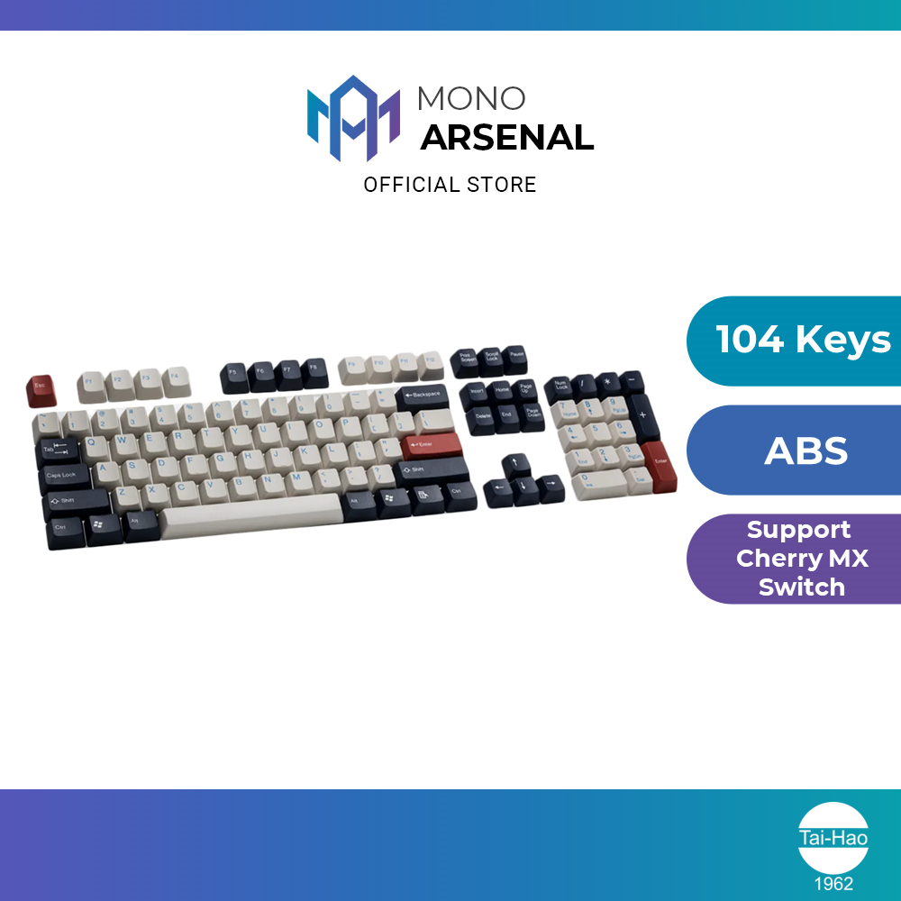 Tai Hao ABS 104 Keys Double Shot Keycaps Set England Blue Shopee