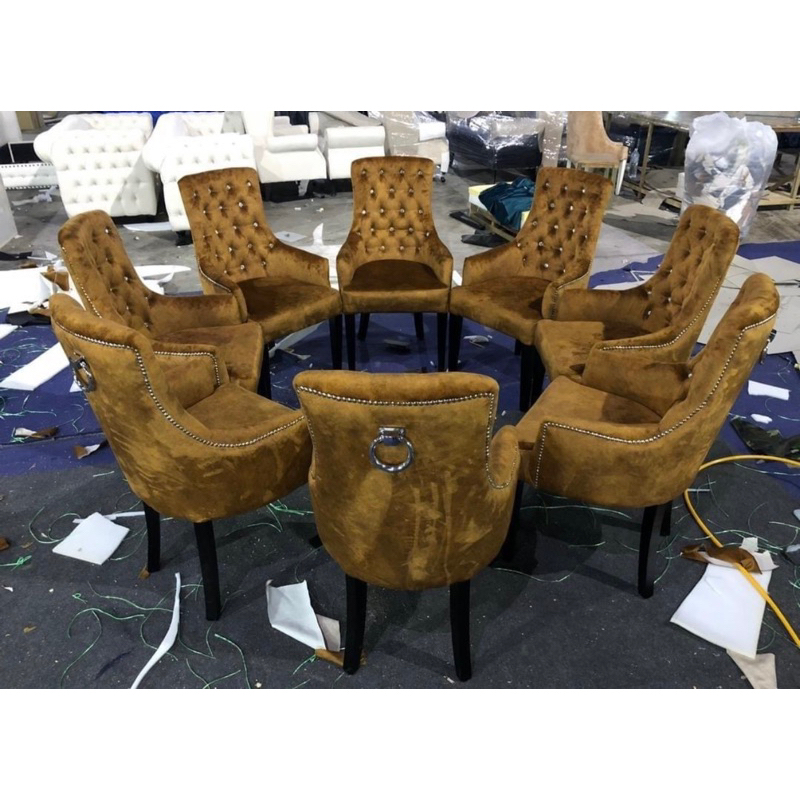 Dining Chair Chesterfield Kerusi Makan With Ring Fast Delivery Shopee