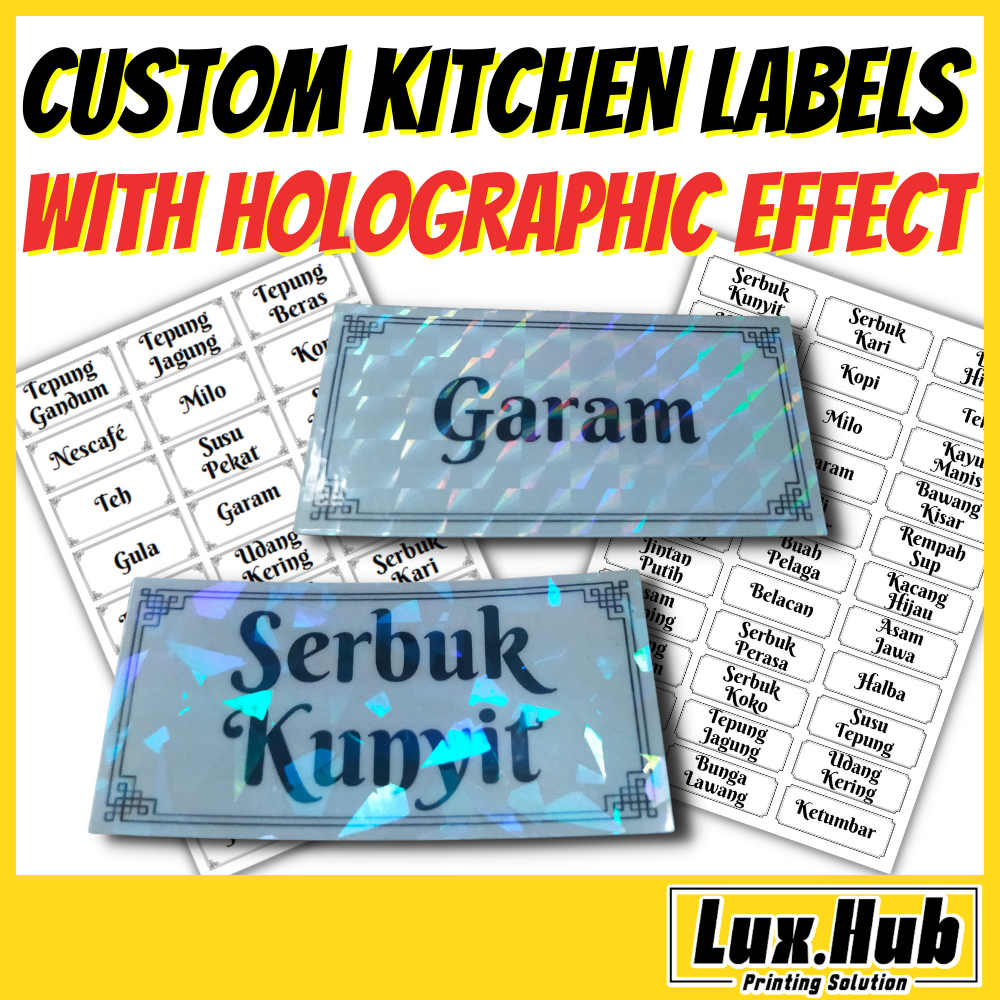 Waterproof Sticker Label Dapur Transparent Sticker Label Rempah Pes