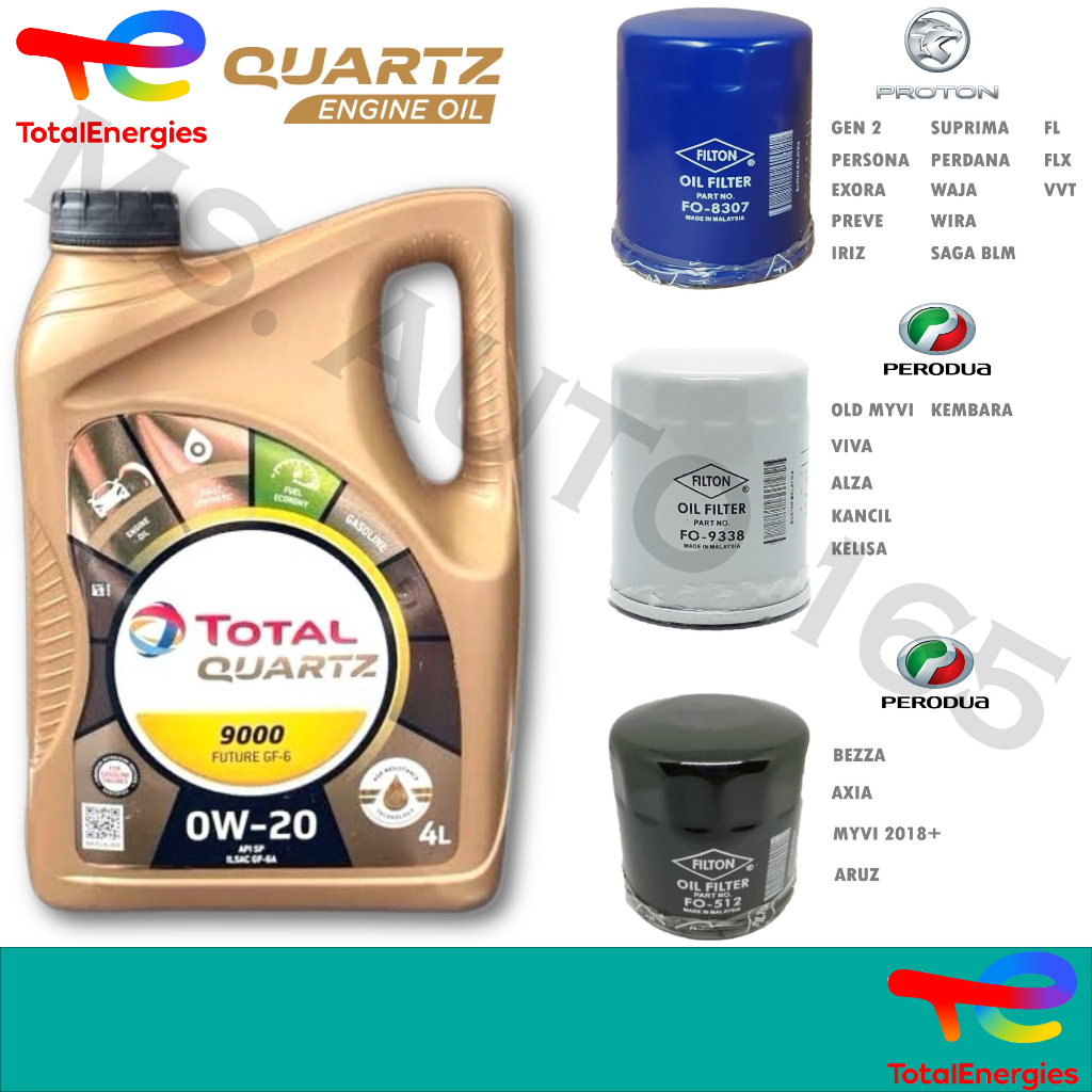 Total 0w20 Quartz 9000 Future Fully Synthetic 4L TotalEnergies Engine