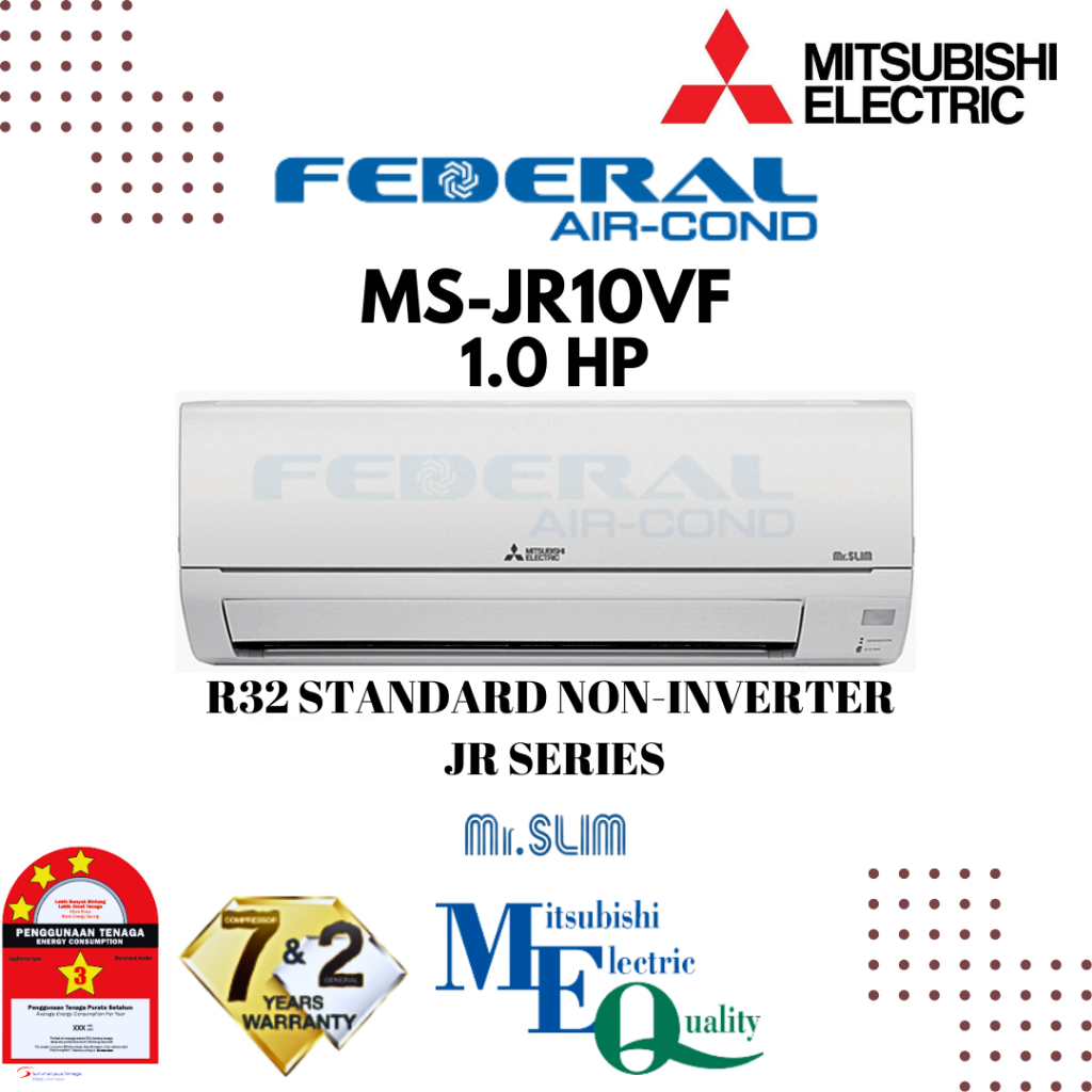 Mitsubishi Hp Non Inverter Aircond Ms Jr Vf Shopee Malaysia