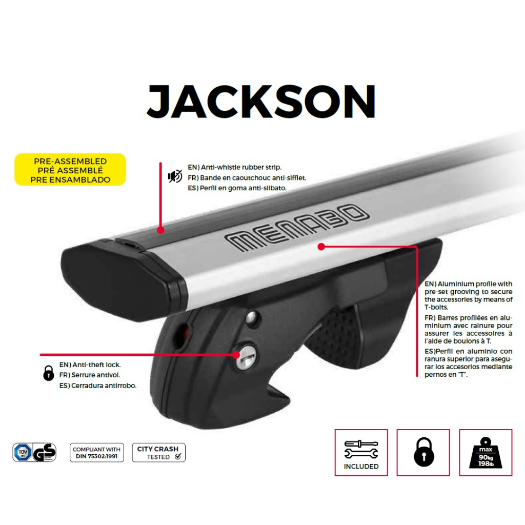 MENABO ITALY ROOF RACKS JACKSON XL SUITABLE FOR SUBARU FORESTER