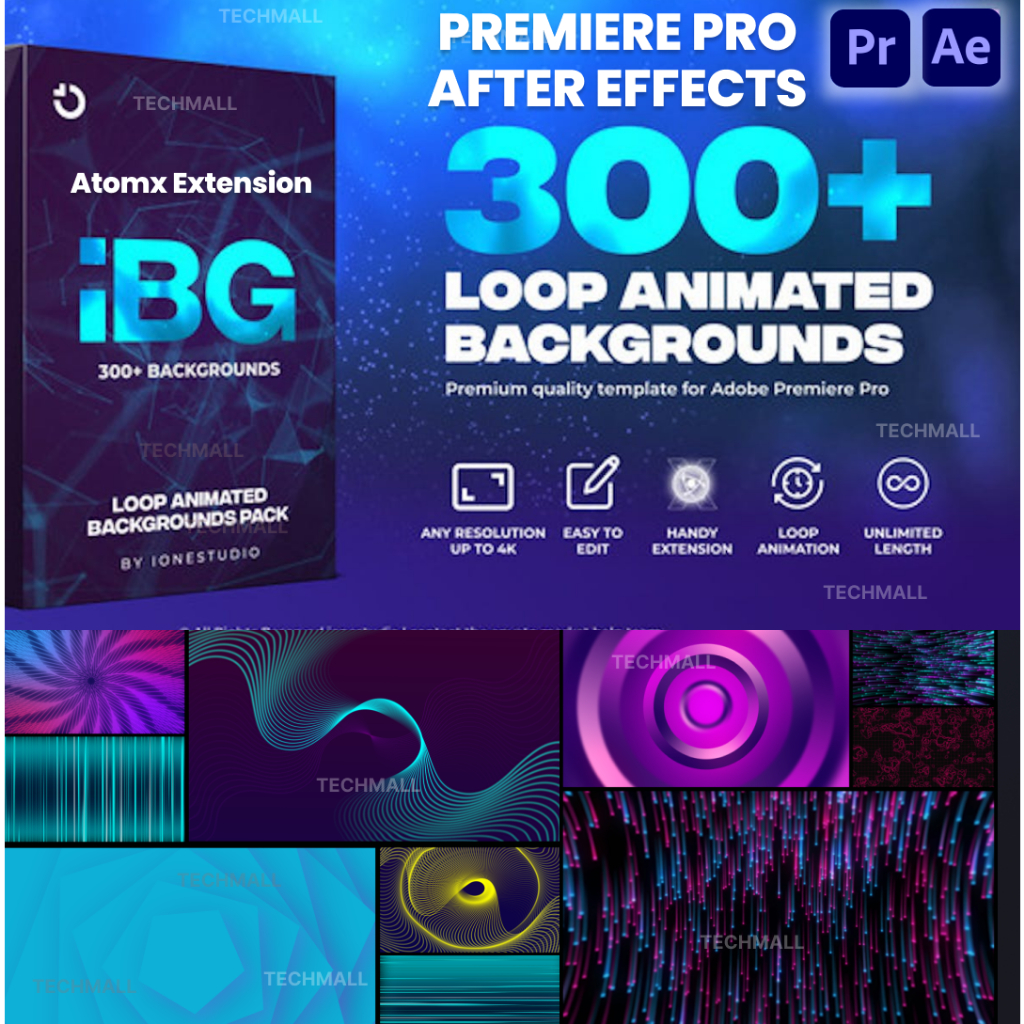 Loop Animated Backgrounds Pack For After Effect Premiere Pro