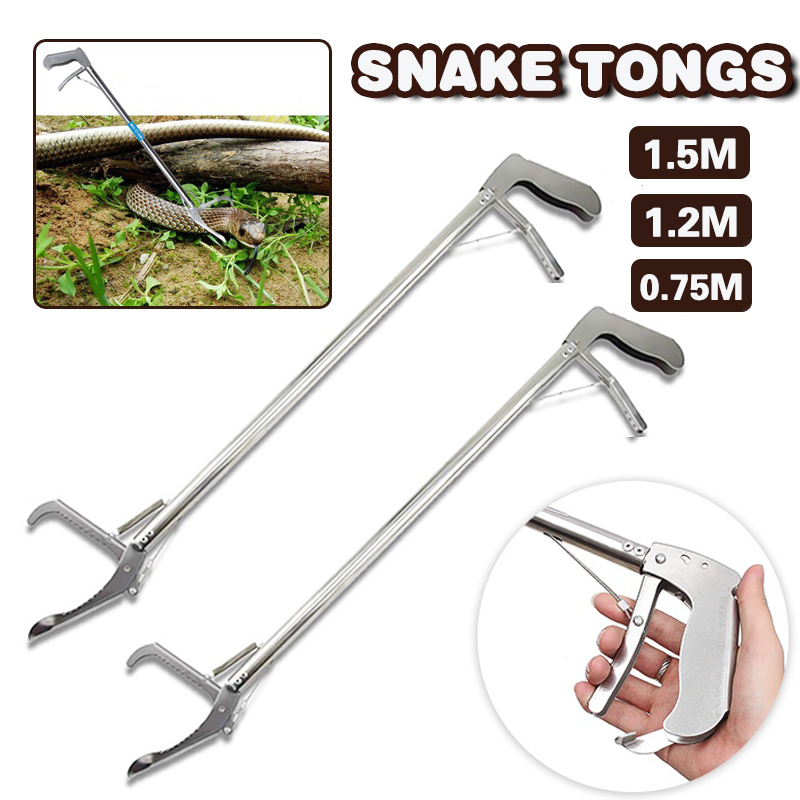 1 5M Catcher Snake Grabber Stainless Steel Foldable Snake Tong Clamp