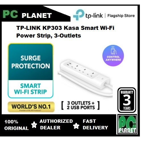 TP LINK KP303 Kasa Smart Wi Fi Power Strip 3 Outlets Shopee Malaysia