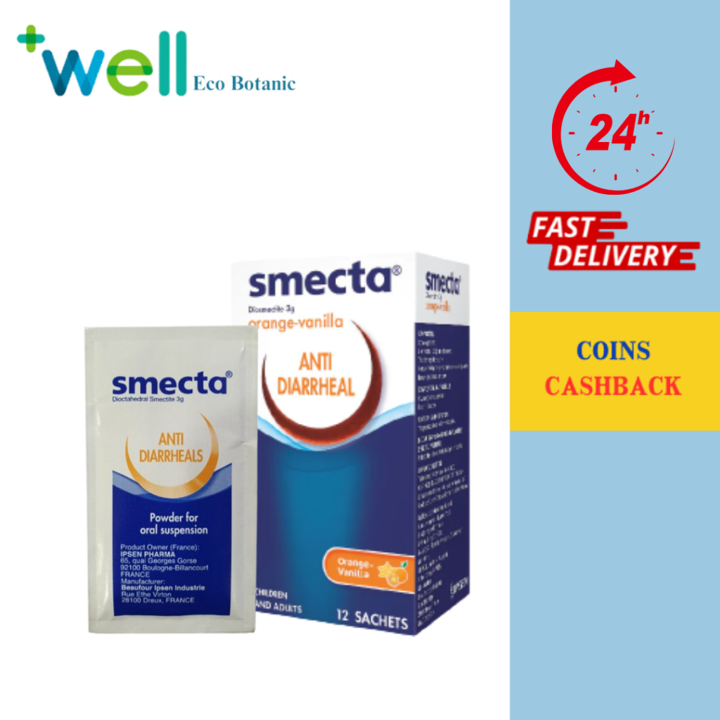 Smecta Orange Vanilla Strawberry Flavour 3g X 12 Sachets Shopee