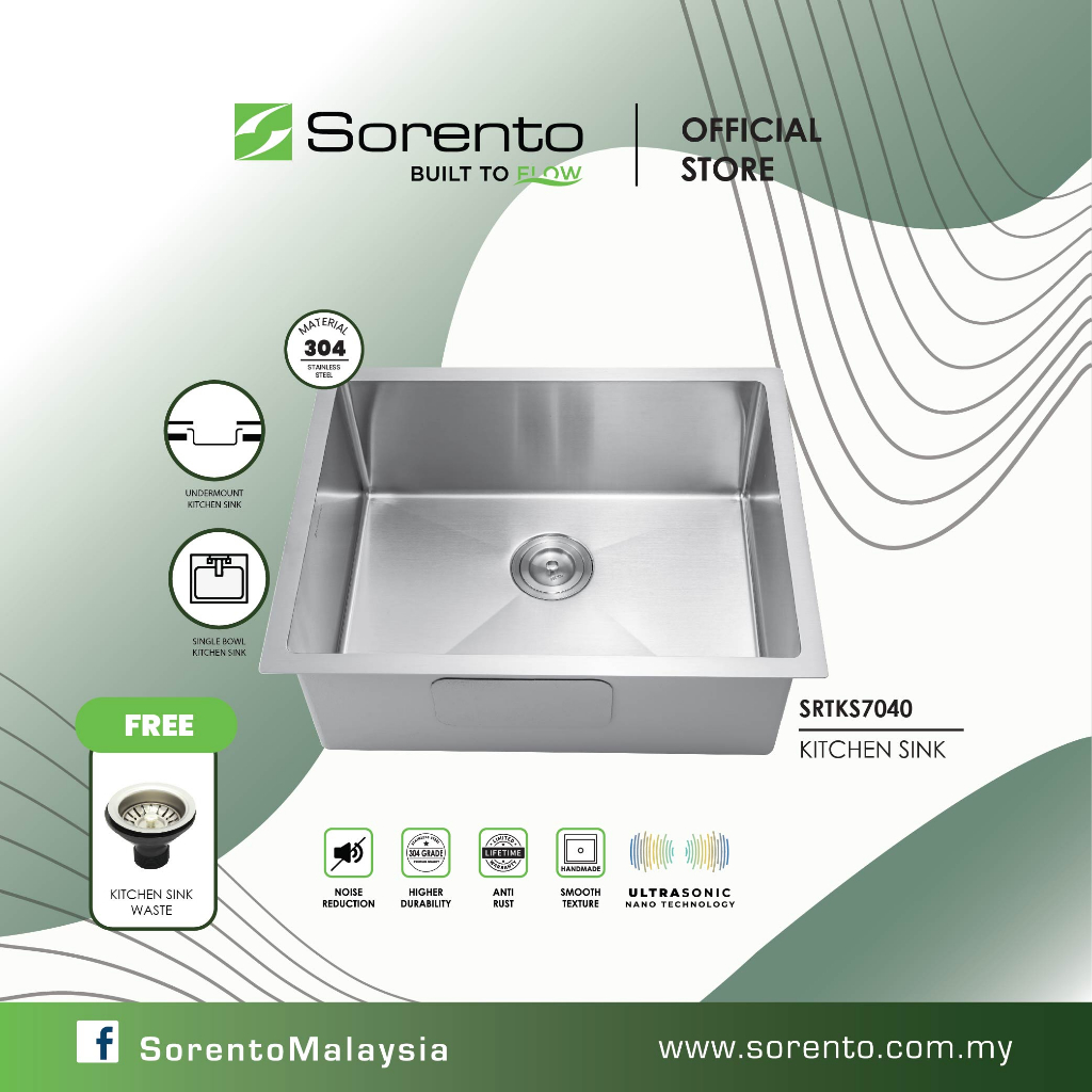 Sorento Srtks Undermount Nano Stainless Steel Single Bowl