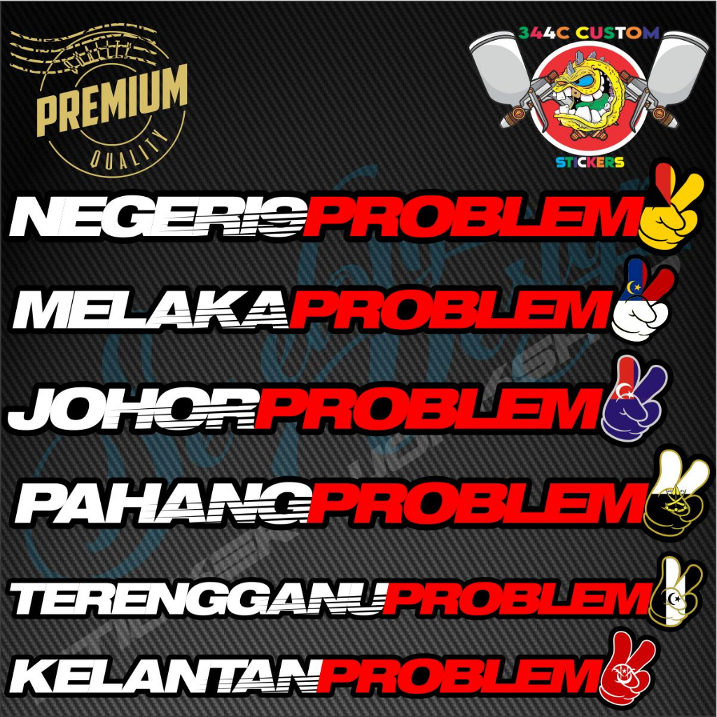 Sticker Kereta Helmet Motor Negeri Problem Shopee Malaysia